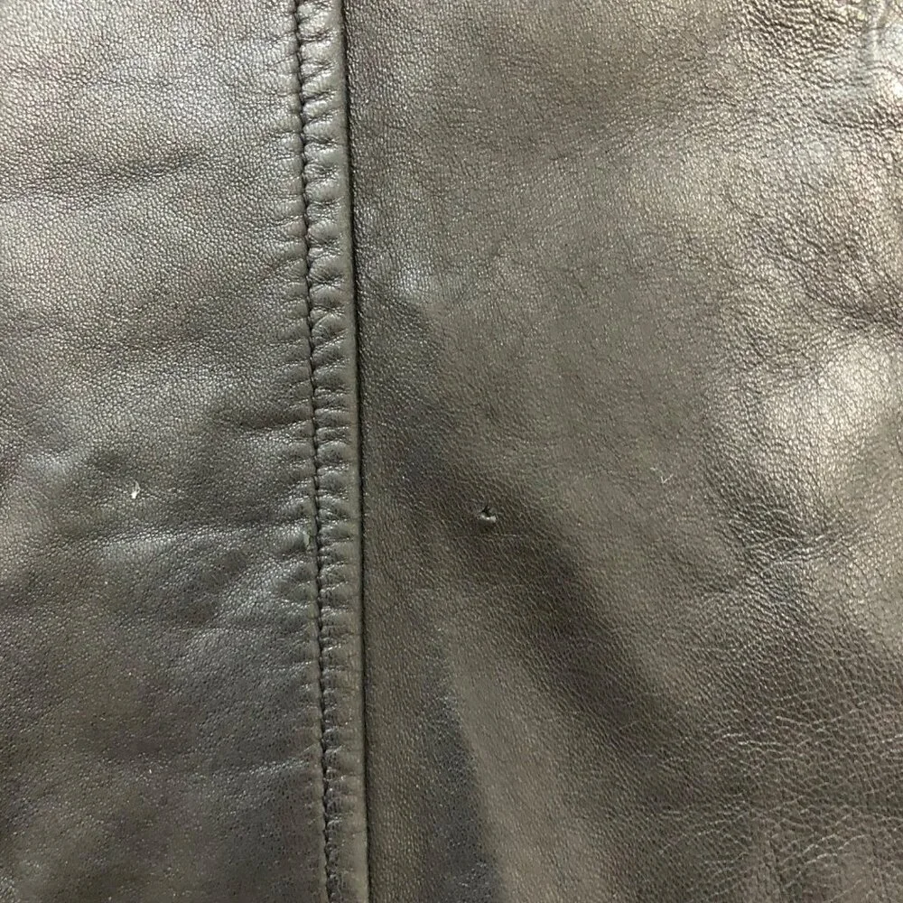Vintage Coach Genuine Black Leather Jacket Women Size Small Double Breasted Coat